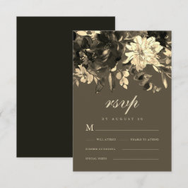 Elegant Torkad Blommigt Hösten Bröllop OSA Kort