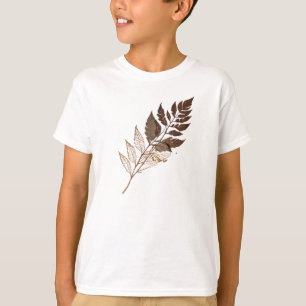 Elegant Torkad Brun Blad Botanisk T Shirt