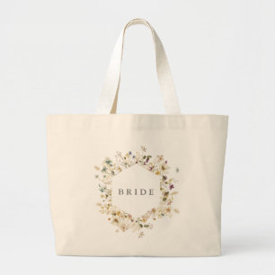 Elegant Torkad Wildblomma Pampas Bride Bröllop Jumbo Tygkasse