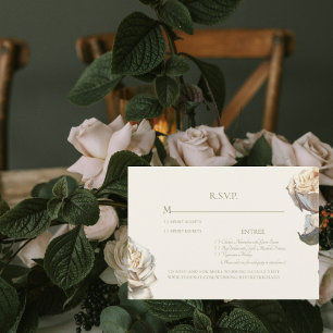 Elegant Torkat Vit ros Cream Bröllop OSA Card Kort