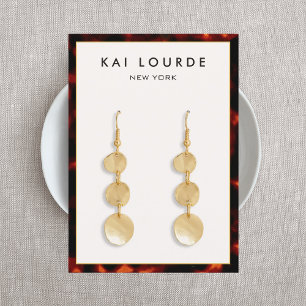 Elegant Tortoise Snäcka Earring Visitkort