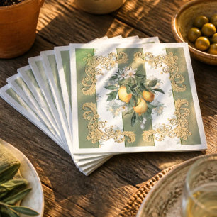 Elegant toskansk citrondiskar pappersservett