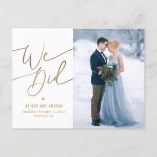 Elegant Touch Bröllop annons Elopement Postc Vykort