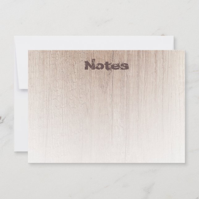 Elegant Trä ser modern malltext i nedtryckt text Anteckningskort (Framsida)