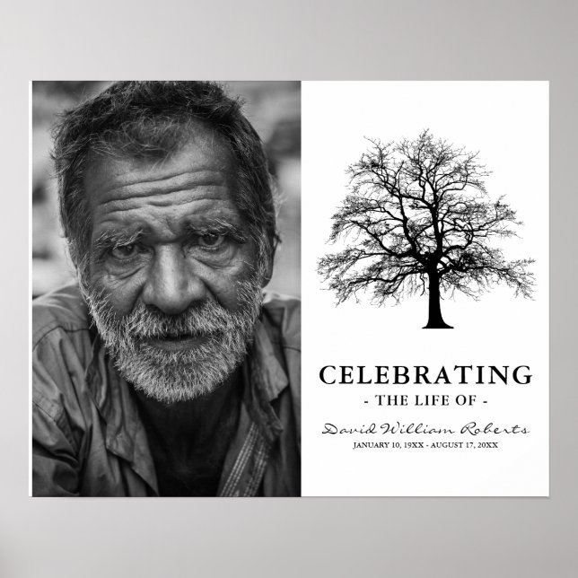 Elegant Träd | Begravningsminnesfoto Poster (Framsidan)