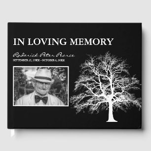 Elegant Träd Condolence Photo Funeral Gästböcker