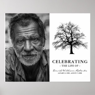 Elegant Träd   Foto för begravningspåminnelse Poster