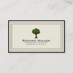 Elegant Träd Garden Gräsmatta Care Logotyp Lands Visitkort