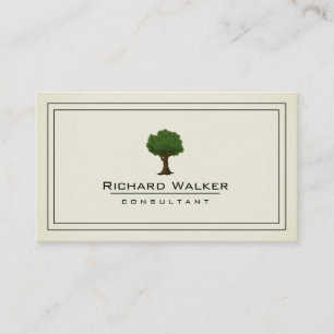 Elegant Träd Garden Gräsmatta Care Logotyp liggand Visitkort