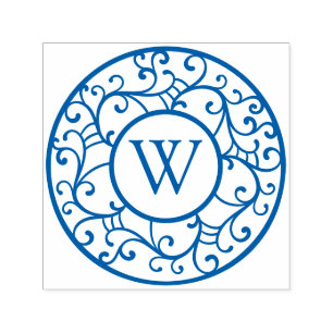 Elegant Träd Grenar Lacy Filigree Wand Initial uta Självfärgande Stämpel