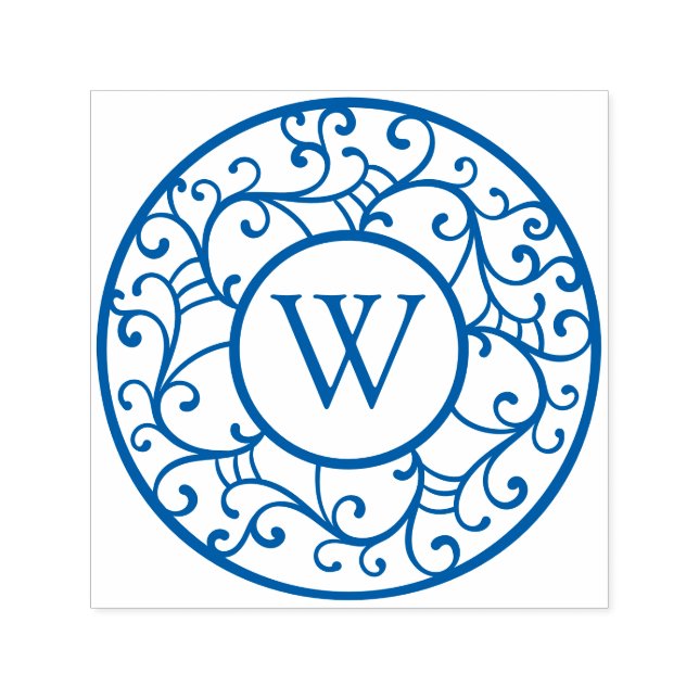 Elegant Träd Grenar Lacy Filigree Wand Initial uta Självfärgande Stämpel (Design)