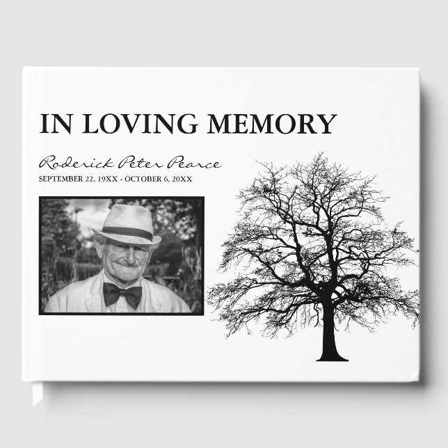 Elegant Träd | I kärleksfull minnesfoto Gästböcker (Framsida)