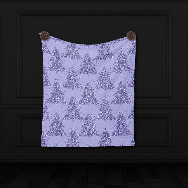 Elegant Träd Mönster | Charming Lavender Jul Fleecefilt (Skapare uppladdad)