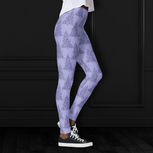 Elegant Träd Mönster | Charming Lavender Jul Leggings (Skapare uppladdad)