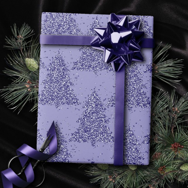 Elegant Träd Mönster | Charming Lavender Jul Presentpapper (Skapare uppladdad)