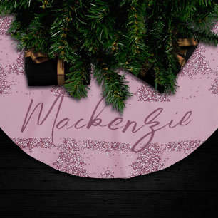 Elegant Träd Mönster   Dusty Mauve Rosa Anpassning Julgransmatta Borstad Polyester