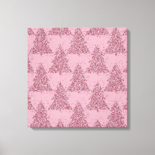 Elegant Träd Mönster   Dusty Mauve Rosa jul Canvastryck