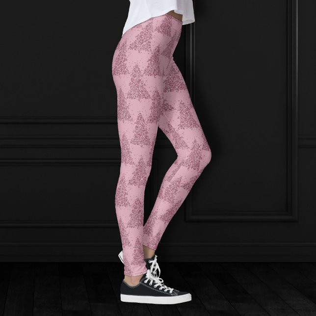 Elegant Träd Mönster | Dusty Mauve Rosa jul Leggings (Skapare uppladdad)
