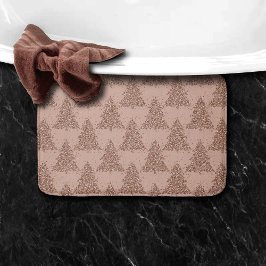 Elegant Träd Mönster | Glam Ro Guld jul Badrumsmatta