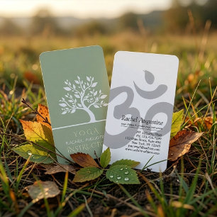 Elegant Träd Yoga Instruktör Wellness Livcoach Visitkort