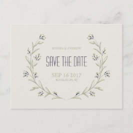 Elegant trädgård Blommig rustik bröllops klara dat Meddelande Vykort