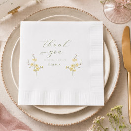 Elegant trädgård Boho vilda blommor Bröllopsdusch Pappersservett