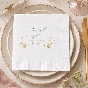 Elegant trädgård Boho vilda blommor Bröllopsdusch Pappersservett