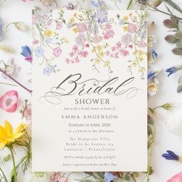 Elegant Trädgård Bröllopsdusch med Vilda Blommor Inbjudningar