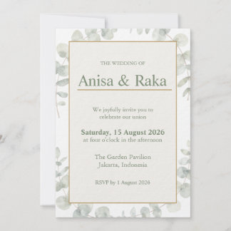 Elegant Trädgårds Blommig Bröllopsinbjudan Spara Datumet