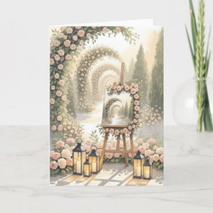 elegant trädgårdsblomma vid bröllop kort