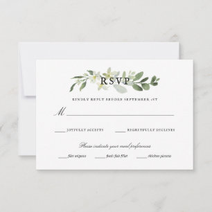 Elegant Trädgårdsgrönska Eukalyptus Bröllop RSVP OSA Kort