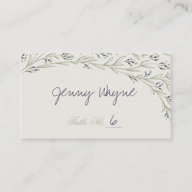 Elegant trädgårdskort för blommigt vid bröllop placeringskort (Framsida)