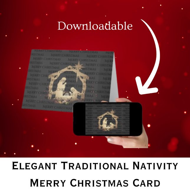 Elegant Traditional Ntivity God jul Kort (Elegant Traditional Nativity Merry Christmas Cards)