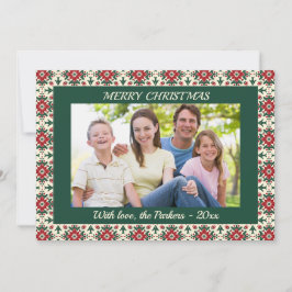 Elegant Traditional Ram-julfoto Julkort