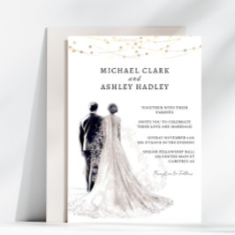 Elegant Traditionell Bröllop Inbjudningar