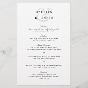 Elegant Traditionell Bröllopsmeny Flygblad