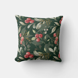 Elegant Traditionell jul Grey och Berries Kudde