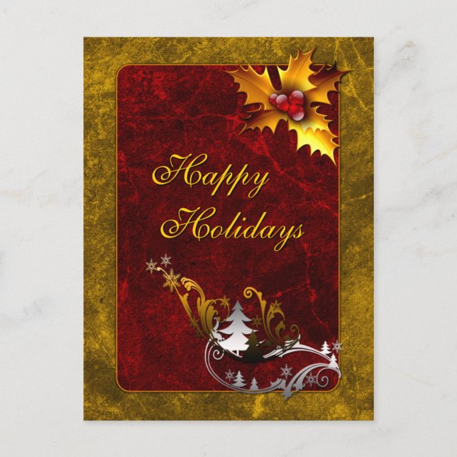 Elegant - traditionell juldesign helg vykort (Framsida)