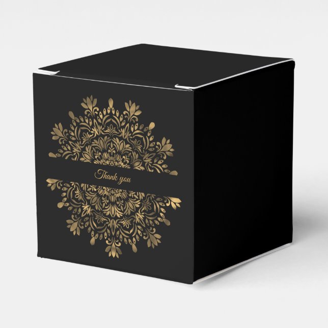 Elegant traditionell mandala för en lyxig bröllops presentaskar (Framsidan Sidan)
