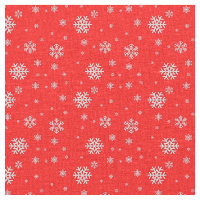 Elegant traditionell röd snöflingemönster jul tyg (Närbild)