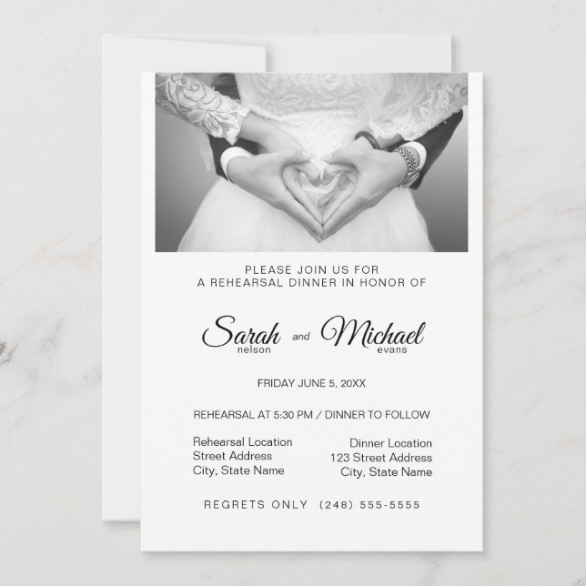 Elegant Traditionellt generiskt återkommande foto Inbjudningar (Framsida)