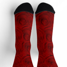 Elegant Traditionellt målat Röd ros Crew Sock