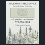 Elegant Trädservice Arborist Beskärnings Flyer<br><div class="desc">Dessa flygblad är perfekta för att marknadsföra ditt trädservice eller träd beskärningsföretag. De har en elegant stil som hjälper till att ge ditt företag en professionell look. Använd mallfälten för att enkelt anpassa detta flygblad med all din företags- och kontaktinformation. De har en enkel akvarellstil illustration av höga tallar eller...</div>
