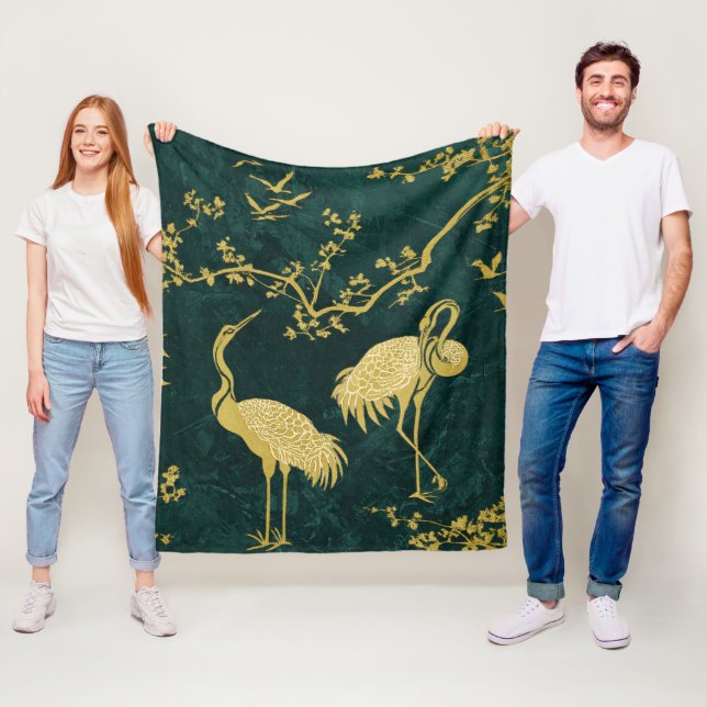 Elegant Tranornas Konstnärliga Mönster | Färgrika  Fleecefilt (På plats)