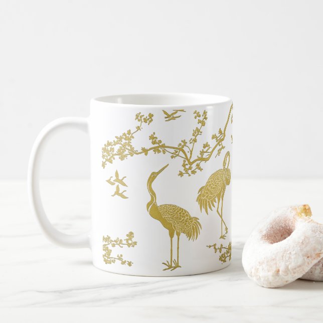 Elegant Tranornas Konstnärliga Mönster | Färgrika  Kaffemugg (Med munk)