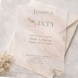 Elegant Transparent Marbled 60th Birthday 