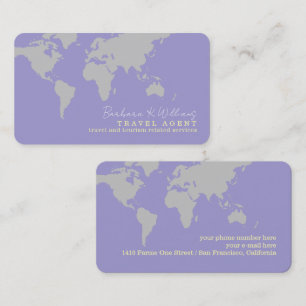 Elegant Travel Agent lilac blue Affärskort Visitkort