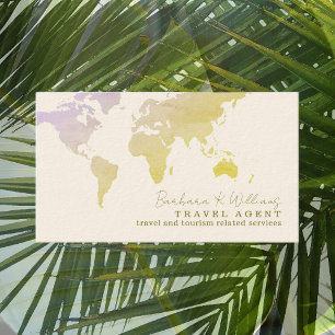 Elegant Travel Agent Namnteckning Cream Papper Visitkort