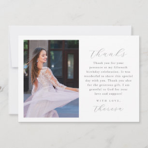Elegant tre foto Quinceanera tackkort Inbjudningar