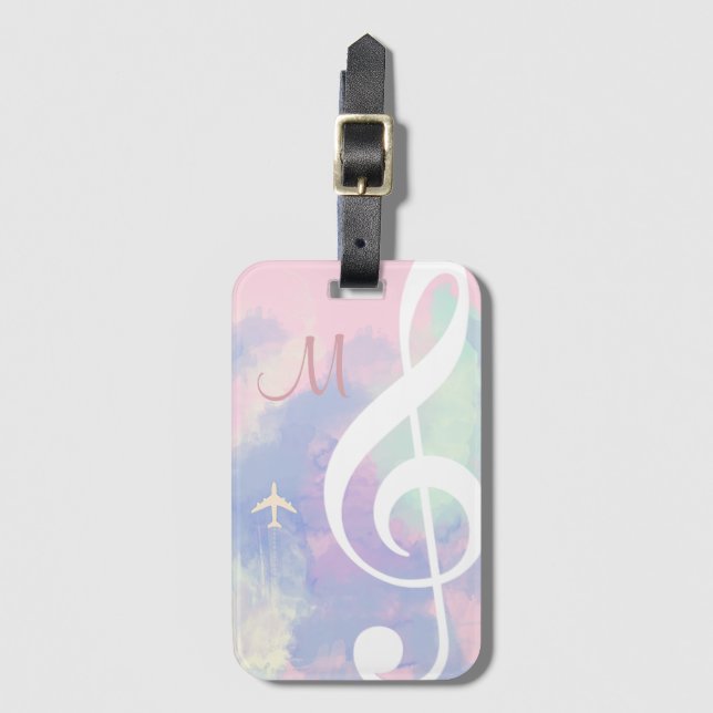 elegant treble cleo Music Note Bagagebricka (Framsida vertikal)